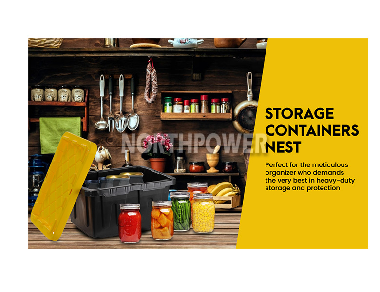 Boîte de rangement de 23 gallons, fourre-tout, boîte de rangement robuste