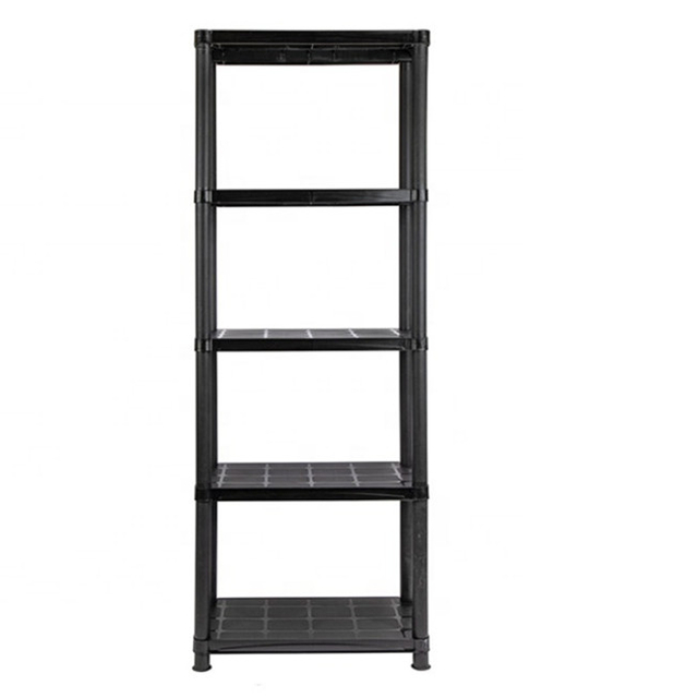 ÉTAGÈRE EN PLASTIQUE SOLIDE NOIRE 24X12 POUCES 3 NIVEAUX 4 NIVEAUX 5 NIVEAUX
