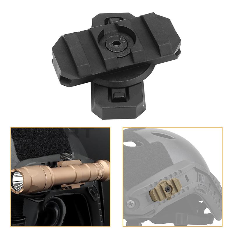 Adaptateur de montage sur rail latéral pour casque Rotation de guide à 360 degrés tactique Airsoft rapide 19 mm