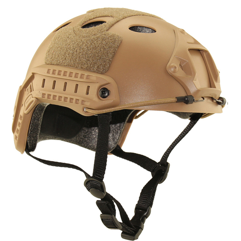 Casque rapide tactique Airsoft de type PJ avec support NVG et rail latéral