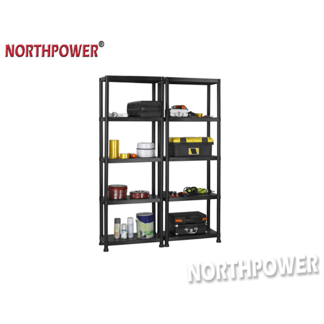 ÉTAGÈRE EN PLASTIQUE SOLIDE NOIRE 24X12 POUCES 3 NIVEAUX 4 NIVEAUX 5 NIVEAUX