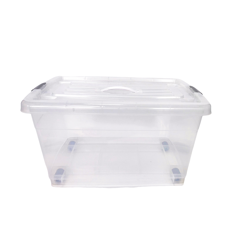 Boîte fourre-tout stable de qualité de récipient de stockage en plastique résistant transparent de 17 gallons avec le couvercle