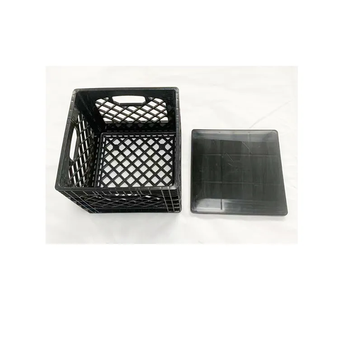 Caisse de lait dépliante en plastique carrée empilable de 16 pintes avec couvercle