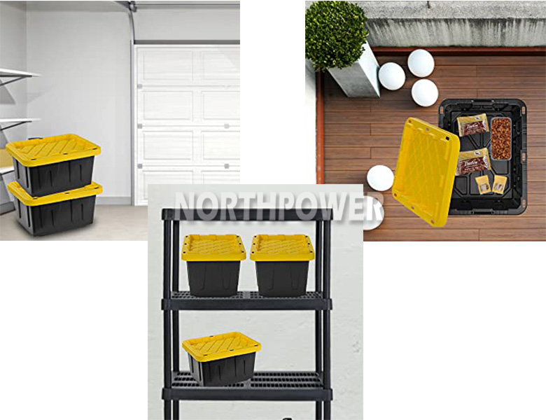 Boîte de rangement de 23 gallons, fourre-tout, boîte de rangement robuste