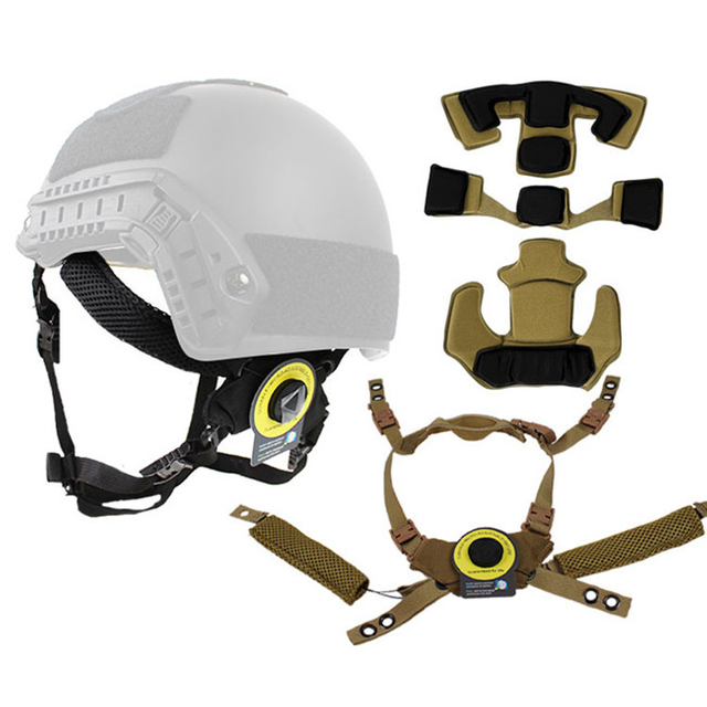 Système de suspension de casque tactique WENDY avec tapis de protection interne en mousse à mémoire de forme